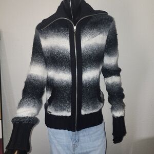 Harley Davidson Full Zip Shawl Neck Sweater Size L